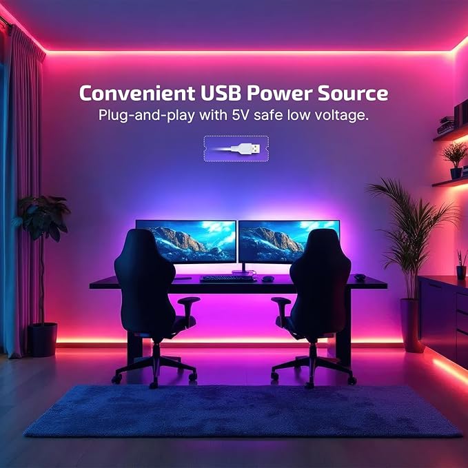 OLIGHT Ostrip Smart LED Strip Lights with App Control Bundle with Sphere 75 lumens Stepless Dimming Table Lamp, Magnetic Rechargeable RGB Ambient