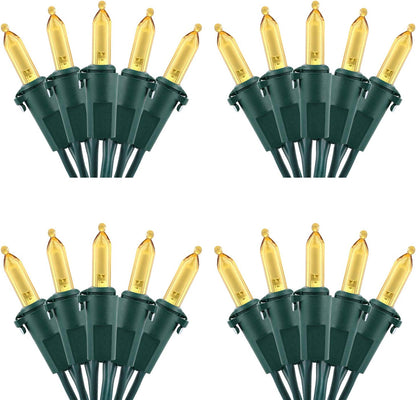 Brizled 4 Pack LED Christmas Lights, 100 LED 33ft Christmas String Lights, 120V UL Certified Connectable Xmas Tree Light Mini Xmas Light for Home Tree Patio Indoor and Outdoor Decorations, Warm White