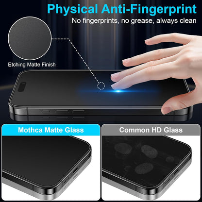Mothca 2 Pack Matte Glass Screen Protector for iPhone 16 Pro 6.3-inch [Auto Fit Box Dust-Free] Edge to Edge Full Coverage Anti-Glare & Anti-Fingerprint Tempered Glass, Bubble Free, Smooth as Silk