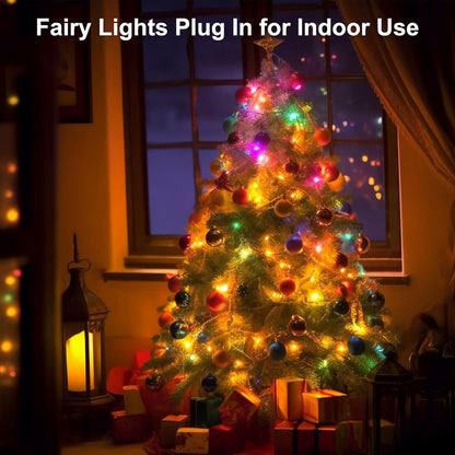 98.5FT 300LED Christmas Lights Plug in,Multi-Color Waterproof Fairy Lights with Timer/8 Modes,Christmas Tree Lights Lighting Outside Indoor Garden Party Wedding Christmas Tree Decoration
