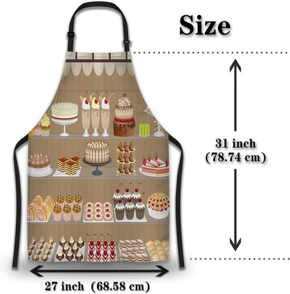 Aprons for Cooking for Women Cake Candy Sweet Women’s Apron for Kitchen Cooking Restaurant BBQ Painting Crafting Gardening 27” (W) x 31” (H), Waterproof Aprons