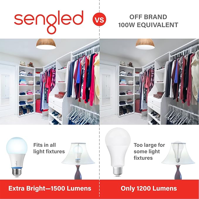 Sengled Zigbee Smart Light Bulbs, Smart Hub Required, Work with SmartThings and Echo with Built-in Hub, Voice Control with Alexa and Google Home, 5000K 100W Eqv. Daylight A19 Alexa Light Bulb, 2 Pack