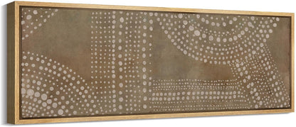 MUDECOR Large Framed Canvas Print Wall Art Abstract Dot Matrix Canvas Art in Earth Tones Antique Retro Fine Art Illustrations Decorative Colorful for Bedroom - 60"x20"