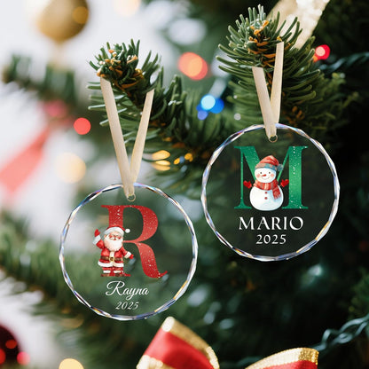 Personalized Christmas Ornaments with Names, Name Ornaments for Christmas Tree, Custom Initial Christmas Ornament for Kids and Adults, Stocking Name Tags
