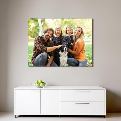 Custom Canvas Prints with Your Photos - Personalized Pictures Print, Customized Photo Gifts, Wall Art Poster Canvas Printing for Wedding, Family, Baby, Pets, Home Office Decor, Wrapped Frame 16x12
