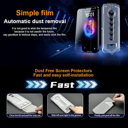 OneFish Privacy Screen Protector for IPhone 15 Pro Anti-Spy Tempered Glass Dust-Free Bubble-Free Anti-Fingerprint 9H Scratch Protection & Hassle-Free Installation Frame [2-Pack]