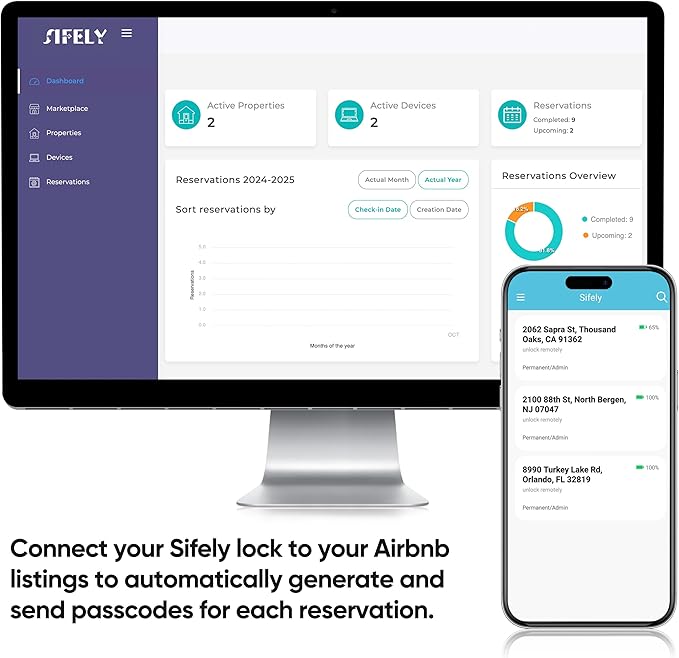 Keyless Deadbolt Smart Door Lock: Sifely Digital Keyless Entry Door Lock for Front Door, Code & Fob Access, App Control, Auto Lock, Easy to Install (Black)