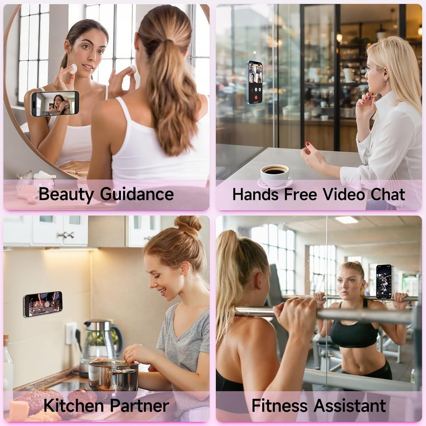 Silicone Suction Phone Case Mount, Non Slip Suction Cup Phone Mount, Phone Accessories Holder for Selfies and Videos, Silicon Adhesive Phone Stand Sticky for Cell Phone Lavender