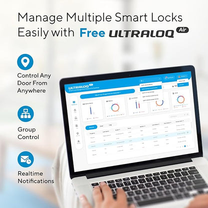 ULTRALOQ U-Bolt Pro WiFi Smart Lock with Handle, Fingerprint Keyless Entry Door Lock Set with Lever, Smart Deadbolt Locks for Front Door, Auto-Lock, Auto Unlock, App Remote Control, ANSI Grade 1