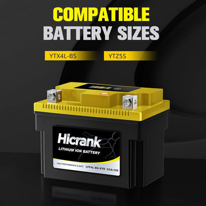 YTX4L-BS STD Standard Lithium Motorcycle Battery - 12.8V 2.8Ah 150CCA LiFePO4 Powersports Battery for ATV, Scooter, Snowmobile, Jet Ski, Honda Grom, Yamaha, Suzuki, CAN-AM, Generator