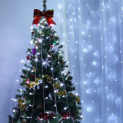Lighting EVER Curtain Lights Cool White, 306 LED Plug in Hanging Fairy String Light for Bedroom Wall, Indoor Outdoor Backdrop Lighting for Wedding Party Patio (10x10ft, 18 Strings 6.9" Apart)