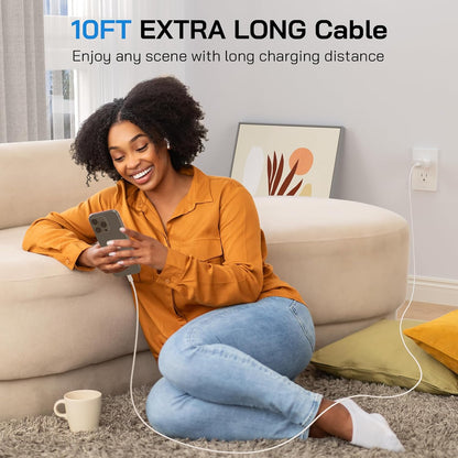 30W USB C i Phone 16 15 Charger Fast Charging, 3PACK Wall Charger for iPhone 16 15 Pro Max Charger Cord 10FT Fast Type C Charger Block for iPhone 16/16 Pro/15 Plus/15 Pro/15 Pro Max, iPad Pro, White