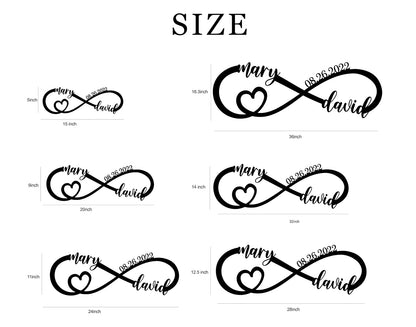 Wedding Gifts for Couples 2025 | Personalized Wedding Gifts | Couples Gift for Her | Anniversary Wedding Date Sign | Engagement Gift | Wall Decor | Bridal Shower Gift | Infinity Metal Sign