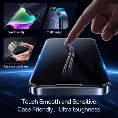 Screen Protector for iPhone 16e/14/13/13Pro [6.1 Inch], Colorless Anti-Blue Light Tempered Glass Films, Eye Protection,9H Hardness, No Bubbles, Case Friendly Easy Installation Kit, 2 Pack