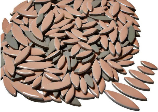 VerzTile Mosaic Tiles for Crafts - Petal Shaped Ceramic Tile Craft Hobbies & Art Projects 39 Color Options Endless Creativity DIY Design (Light Pink)