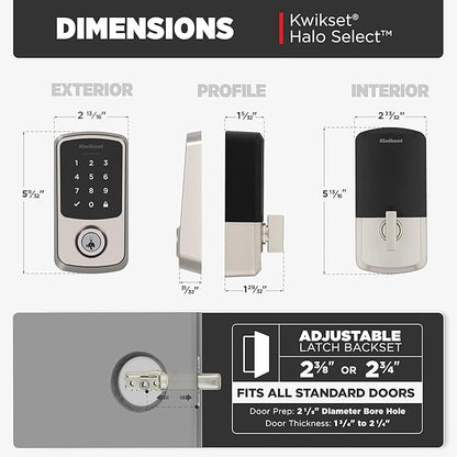 Kwikset Aura Reach Smart Lock Matter Over Thread and Bluetooth Enabled Keyless Entry Door Lock Deadbolt, BHMA Certified, Proximity Wakeup, Geofence Auto-Unlock Matte Black