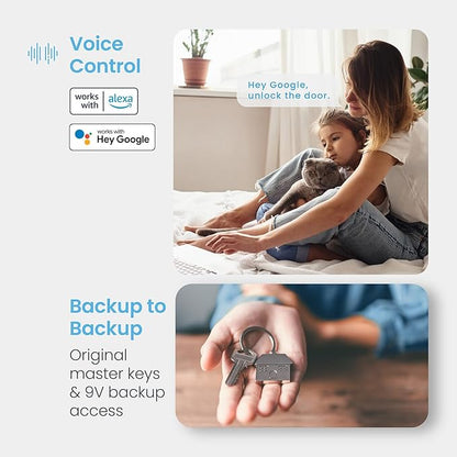 Lockly Secure Pro Smart Deadbolt, Wi-Fi Smart Lock, Keyless Entry with PIN Genie® Keypad, 3D Biometric Fingerprint, Auto Lock, Rekeyable-Venetion Bronze
