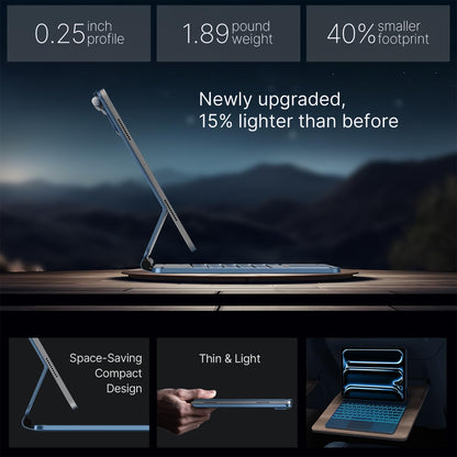 typecase Keyboard Case for iPad Pro 13-inch (M4)2024,Magic Keyboard with 11 Colors Backlight for iPad Pro 13,Keyboard Case with Pencil Holder,Multi-Touch Trackpad,Easy-Set Magnetic Stand(Pacific Blue)