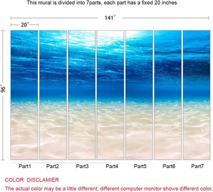 Undersea Landscape Wall Mural Deep Sea Natural Wallpaper for Bedroom Living Room (Not Peel n' Stick)