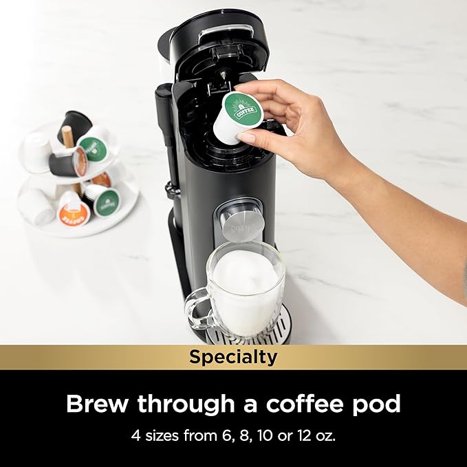 Ninja Pod & Grounds Specialty Single-Serve Coffee Maker bundled with the Blast Portable Blender, Cordless, 18oz. Vessel, Personal Blender for Shakes & Smoothies, Leakproof-Lid & Sip Spout (Renewed)