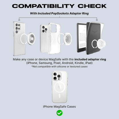 PopSockets Phone Grip for MagSafe with Kickstand, Magnetic Stand, Swappable Top, Secure Hold for iPhone MagSafe Cases, Phone & Tablet Grip - Alum Radial Olive