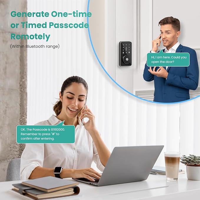 Smart Lock, 4-in-1 Keyless Entry Door Lock for Front Door, Digital Door Lock with Keypad, Bluetooth Smart Deadbolt, App Control