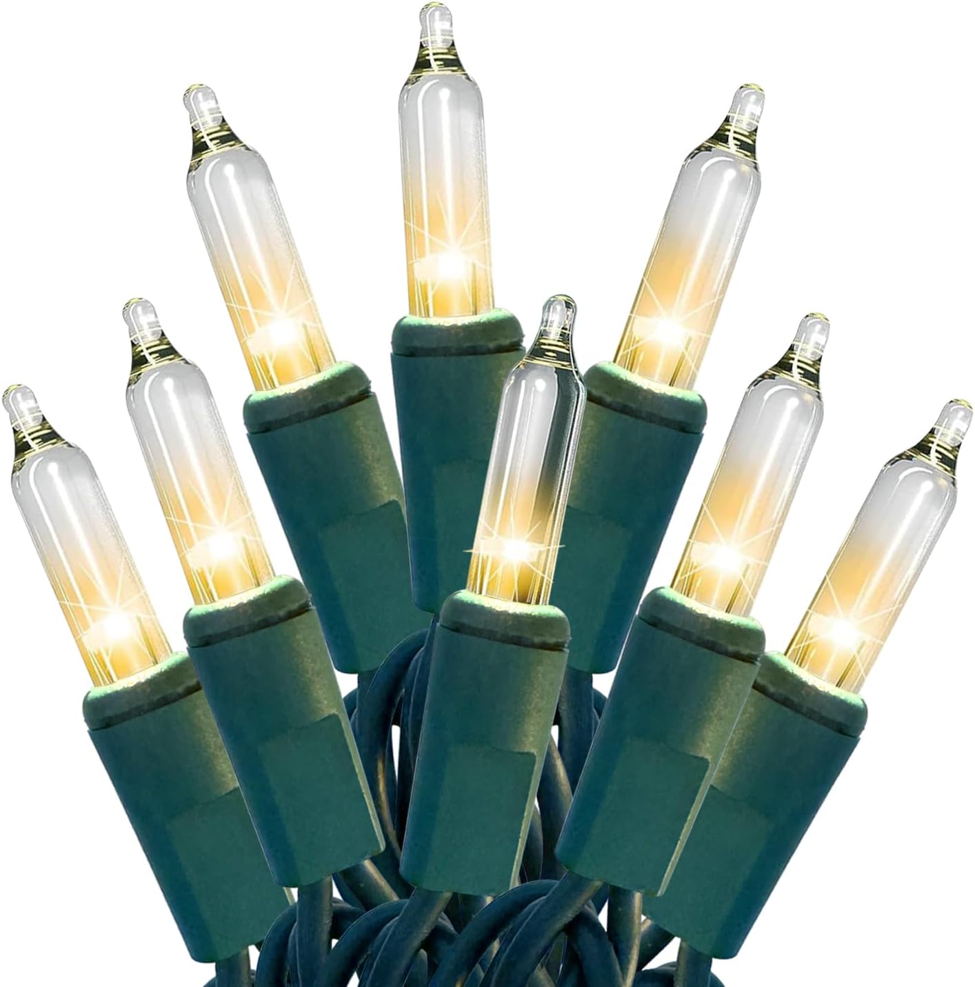 HISHINY Christmas Lights 100 Count Clear Christmas Tree String Lights with Green Wire for Outdoor Indoor Christmas Decorations Wedding Decorations Valentines Day Decor,UL Certified (32feet)