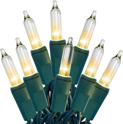 HISHINY Christmas Lights 100 Count Clear Christmas Tree String Lights with Green Wire for Outdoor Indoor Christmas Decorations Wedding Decorations Valentines Day Decor,UL Certified (32feet)