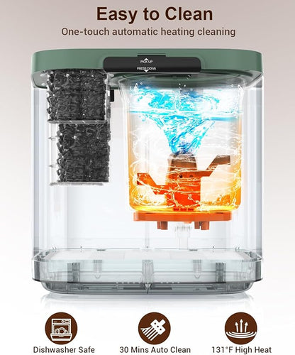 4L Electric Composter for Kitchen, Smart Countertop Compost Bin with Visible Window,Odorless & Low Noise, Auto-Cleaning,Turn Food Waste into Fertilizer, Food Waste Compost Indoor Machine, EC01