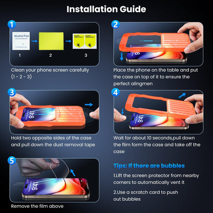 Uyiton UnBreak-Glass for iPhone 15 Pro Max Screen Protector, [Ultrasonic Fingerprint Support][Auto-Alignment Frame] Scratch-Resistant Bubble-Free 15 Pro Max Screen Protector(6.7''), 2 Pack