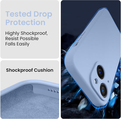 FireNova Designed for iPhone 15 Case, Silicone Upgraded [Camera Protection] Phone Case with [2 Screen Protectors], Soft Anti-Scratch Microfiber Lining Inside, 6.1 inch, Light Blue