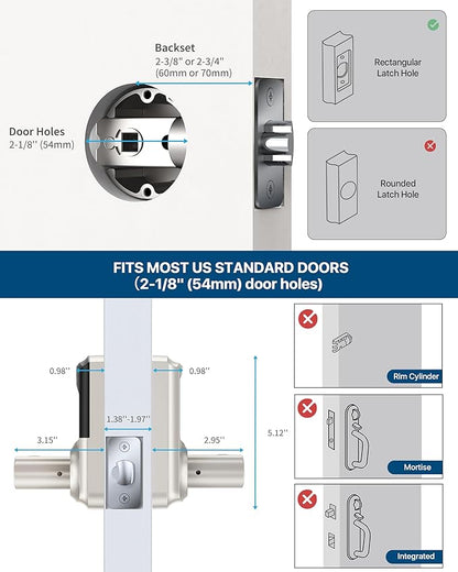 HIDALIFE Keyless Entry Door Lock with Keypad and Handle for Front Doors, Touchscreen, Anti-peep Password, Auto-Locking, Satin Nickel 4 Pack