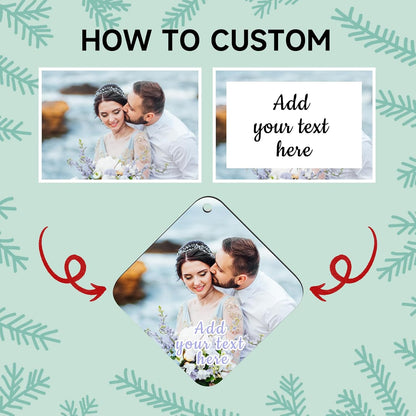 Personalized Christmas Ornaments 2025, Wood Custom Photo Text Hanging Ornament Customized Christmas Tree Decorations Gift for Family, Kids, Friends, Couples, Wedding