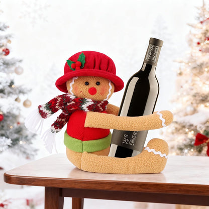 Gingerbread Christmas Tree Topper Decorations, Unique Funny Xmas Gingerbread Ornament Doll Plush Tree Hugger Decor for Wine Bottle Curtain Christmas Tree Ginger Bread Home Decor (Female Gingerbread)
