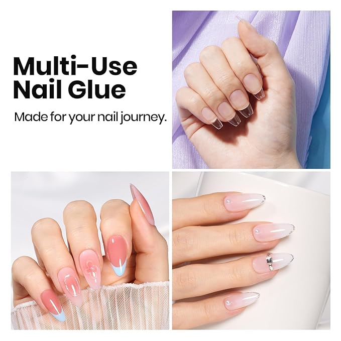 Beetles 15ml HEMA-Free Nail Glue Gel, TPO Free UV Nail Glue for Acrylic Nails Tips, Super Strong for Extensions, Skin-Friendly DIY Gel, U V Light Required