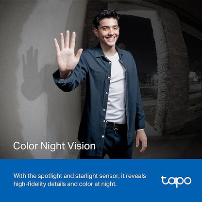 Tapo TP-Link Smart Video Doorbell Camera, Chime Included, 2K 5MP, Color Night Vision, 2-Way Audio, Free AI Detection, Cloud/SD Card Storage, Works w/Alexa & Google Home, D230S1
