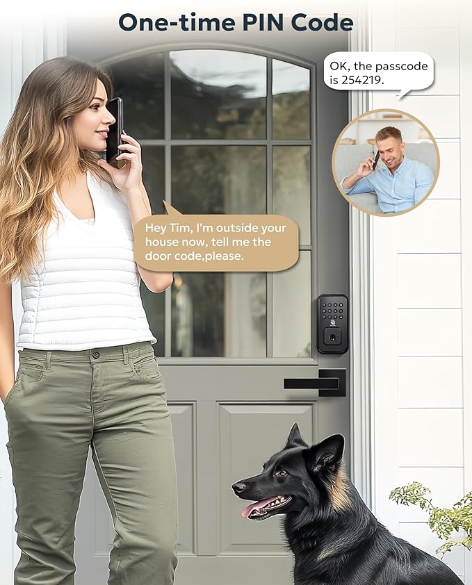 BE-TECH Keyless Entry Smart Door Lock with 2 Lever Handles, Electronic Front Door Locks Set, Digital Keypad Deadbolt, Auto Lock, One Time Codes, Anti Peeping Code, Easy Installation, Black