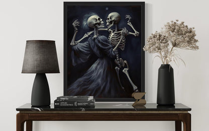 Dancing Skeleton Poster Art Print, Halloween Scary Vintage Wall Art Academia Spooky Painting Decoration for Horror Prints, Gothic Posters Bedroom Decor 89 (Dancing Skeleton, 11 x 14 inches, Unframed)