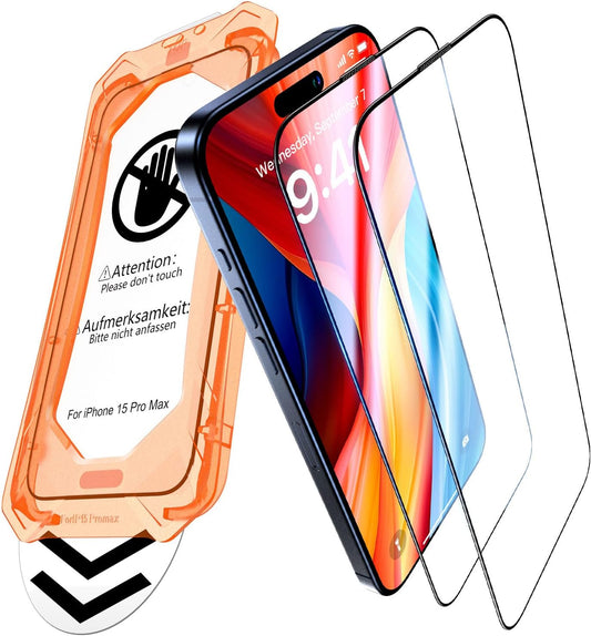 UniqueMe for iPhone 14 Screen Protector - [Military Grade Shatterproof & 9H+ Hardness] Screen Protector 14 Tempered Glass Full Coverage Protection, Easy Installation, 2 Packs