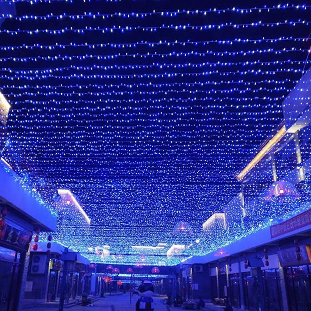 33FT 100 LEDs String Lights Waterproof Fairy Lights 8 Modes with Memory 30V UL Certified Power Supply for Home, Garden, Wedding, Party, Christmas Decoration Indoor Outdoor (Cool White+Blue)