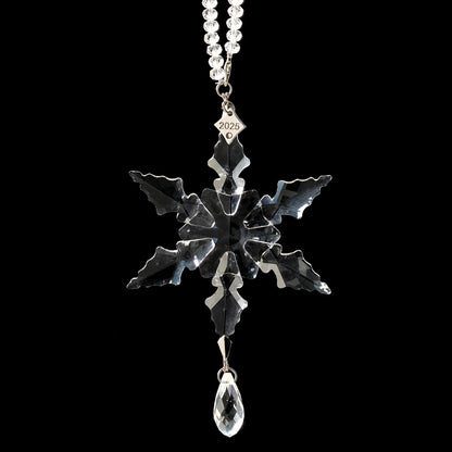2025Annual Christmas Ornaments Crystal Snowflake Star - Christmas Tree Ornaments Pendant Sun Catcher Home Hanging Decor (2025 White Crystal 2 Layers)