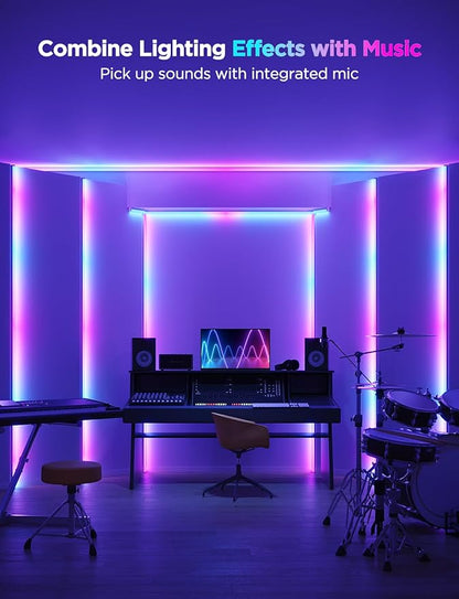 Govee RGBIC LED Strip Lights 32.8ft with Covers, Smart Lights Work with Alexa and Google Assistant, LED Diffuser Channel with LED Lights for Bedroom, Skirting Lines, Studio, Cabinet