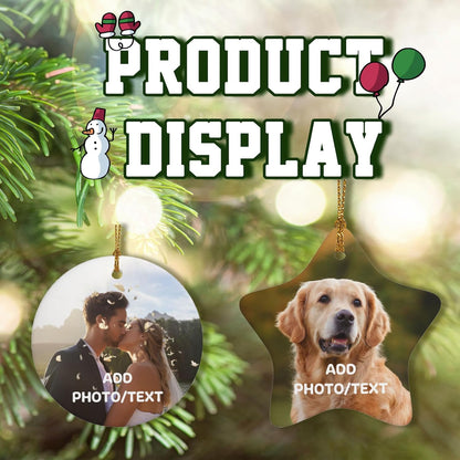 Personalized Christmas Ornaments 2025 Custom Ornament Xmas Photo Ornament Customized Gifts Round