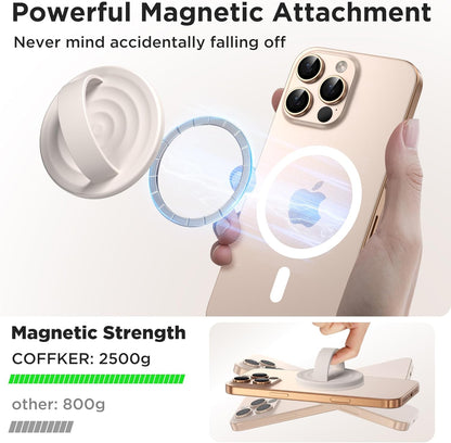 Magnetic Phone Ring Grip Holder, Silicone Finger Loop Grip, Compatible with MasSafe, Back of Phone for iPhone Pro Max/Plus/16/15/15/14/13/12 Series, Stone