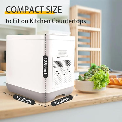Electric Kitchen Composter, Indoor/Outdoor Smart Countertop Compost Bucket, Odorless Electric Compost Bucket