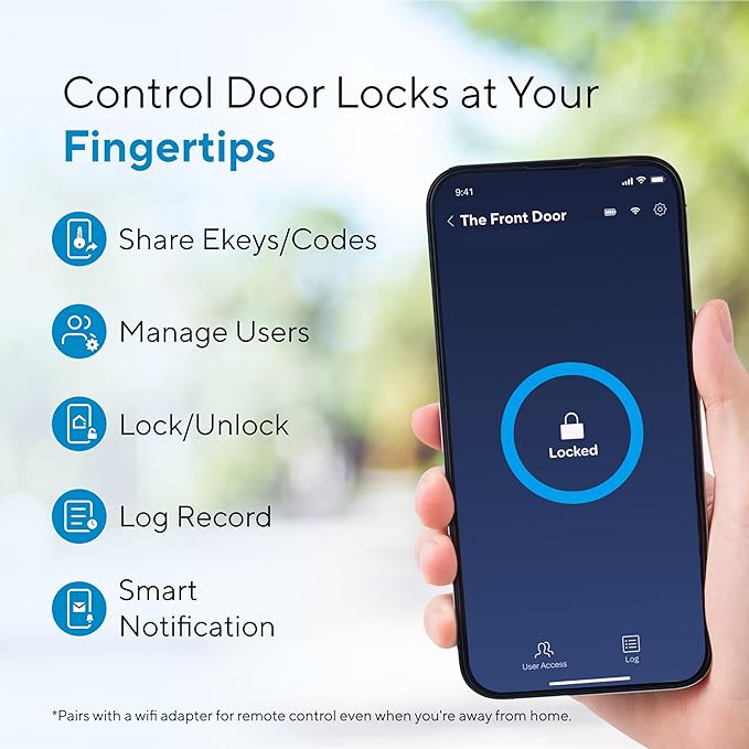 ULTRALOQ U-Bolt Smart Lock, 5 in 1 Keyless Entry Door Lock with Bluetooth, App Control, Backlit Keypad, Auto Unlock, Smart Deadbolt for Front Door, ANSI Grade 1, 1 Year Battery, Satin Nickel
