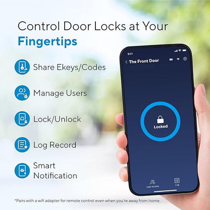 ULTRALOQ U-Bolt Smart Lock, 5 in 1 Keyless Entry Door Lock with Bluetooth, App Control, Backlit Keypad, Auto Unlock, Smart Deadbolt for Front Door, ANSI Grade 1, 1 Year Battery, Satin Nickel