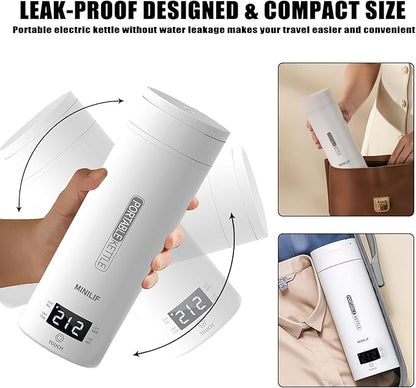 Travel Kettle Portable Electric Kettle, Small Mini Tea Coffee Kettle Water Boiler With 4 Variable Settings, 316 Stainless Steel, Fast Boiling Water with Auto Shut-Off & Boil Dry Protection