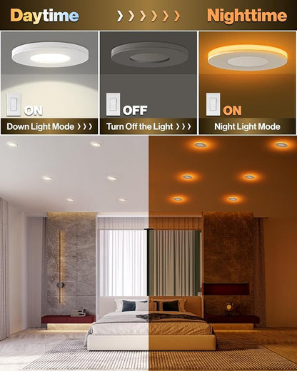 Sunco 3 Inch LED Recessed Slim Down Light for Indoor Ceiling Fixture Home Living Room Bedroom, 6W 500 Lumens, Selectable CCT 2700K/3000K/4000K/5000K/6000K, 0-10V Dimmable, AC120V 4 Pack.