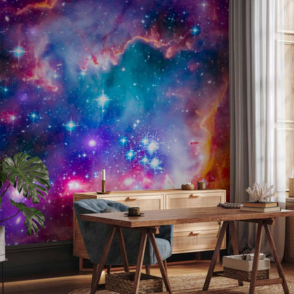 artgeist Wall Mural Abstract 154x110 in - Peel and Stick Self-Adhesive Wallpaper Removable Large Sticker Foil Wall Decor Print Picture Image Design Abstract Cosmos Sky Star i-G-10010-a-a